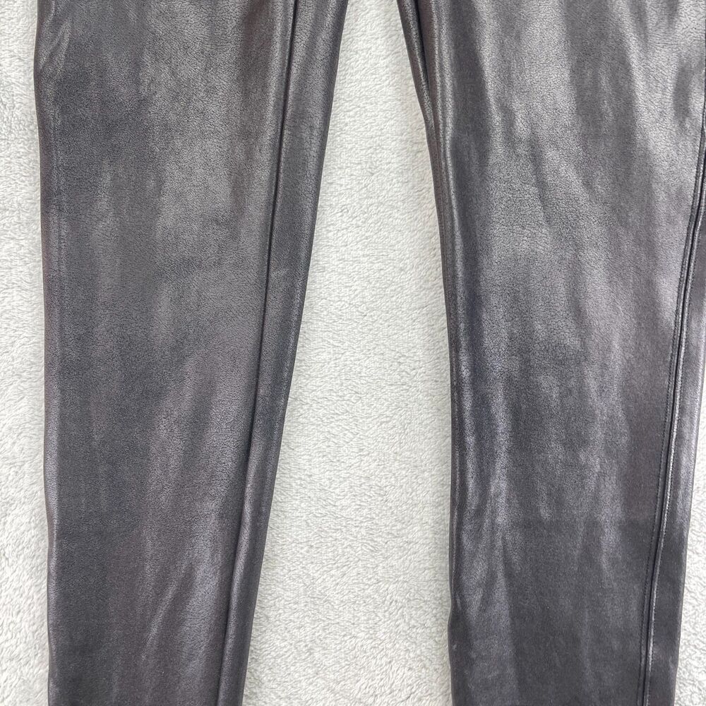 Spanx Shape Faux Leather Sculpting Leggings Womens Large Black Stretch Pull On - Picture 4 of 11